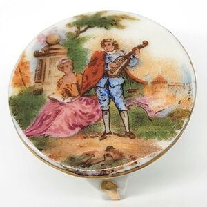 Limoges France Miniature Porcelain Table Dollhouse Furniture Victorian Scene